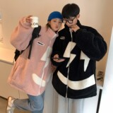 情侣装冬装绣花笑脸羊羔毛情侣棉衣加厚外套H679P118控148男类，男装棉衣，电商A341