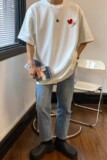 港风夏装新款绣标爱心情侣短袖T恤半袖A341-H629P30男类，男装T恤，电商A341