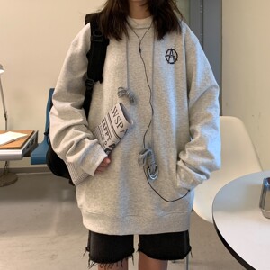 港风春装 潮铁环长帽绳宽松情侣卫衣连帽外套H704 P68女类图片