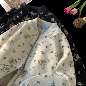主推高品质 丝绒复古提花重工棒球服外套中性夹克上衣H933特批75图片