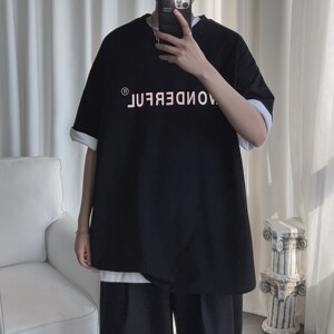 短句 夏季新品 立体浮雕反光短袖T恤男潮流港风半袖 H605 P38图片