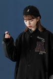 中性风新款PU皮拼接呢料棒球服情侣外套H572P118，女装棉衣/棉服，电商A341