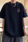 主推港风夏装字母笑脸印花情侣短袖T恤大码团购H741P30女类，男装T恤，电商A341