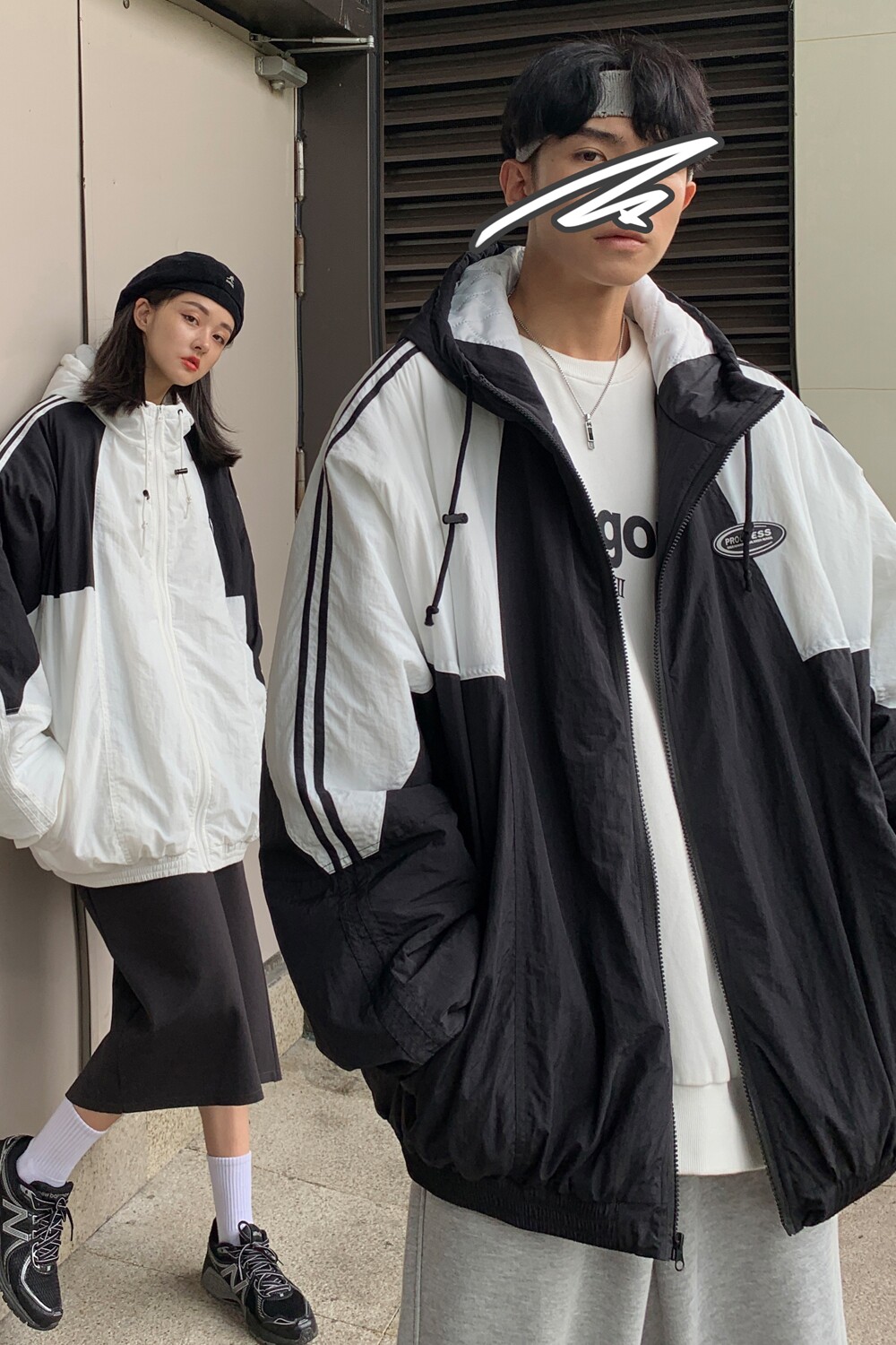 情侣装冬装拼接棉服运动风连帽情侣棉衣外套H573P118控148男类,男装棉衣,电商A341