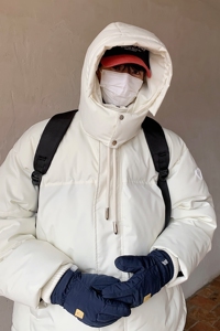 冬装情侣装 美式潮牌加厚情侣连帽羽绒棉服外套面包服男H910 P138图片