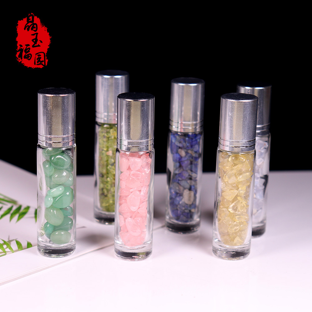 青金黑曜滚珠香水分装瓶10ml原石
