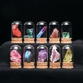 矿物宝石原石摆件铋晶体精致矿石标本盒儿童亲子矿标礼物