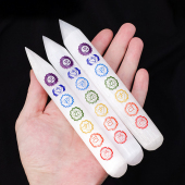 跨境天然透石膏原石棒单双尖7 Chakras能量棒手串消磁架厂家批发