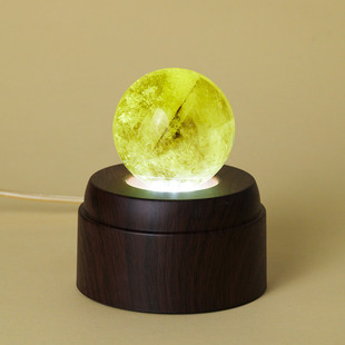 创意旋转发光灯座水晶球底座USB插电跨境LED小夜灯氛围灯桌面摆件