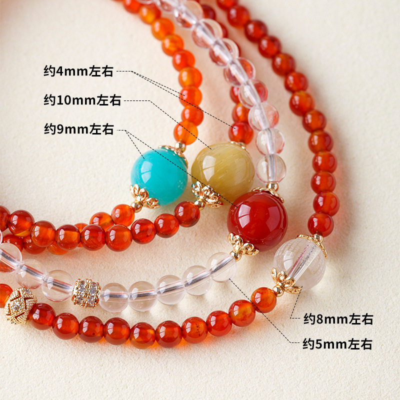 天然水晶南红红玛瑙圆珠项链原创白水晶国风新年马年项链饰品批发,饰品/流行首饰/时尚饰品新,颈饰,淘宝优惠券,粉丝福利购,淘宝优惠卷