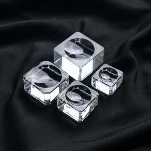 玻璃底座水晶球原石球托打磨方块水晶方块桌面展示品展示摆件