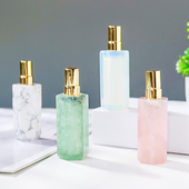 天然粉紫白水晶原石香水瓶室内摆件便携香薰瓶化妆品分装 瓶现货