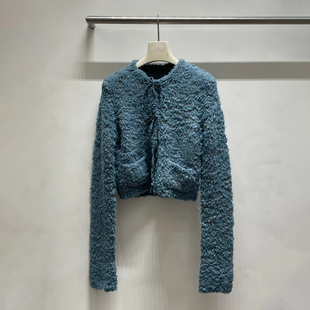 深圳南油高端女装2026春季新款小香风蝴蝶结软糯减龄针织毛外套女