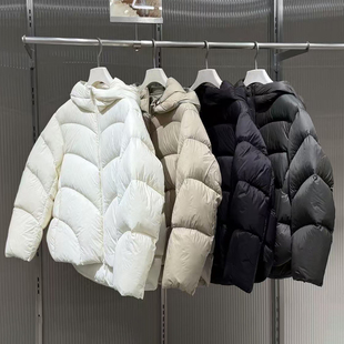 深圳南油高端女装2025冬季新款经典百搭连帽短款羽绒服保暖外套女