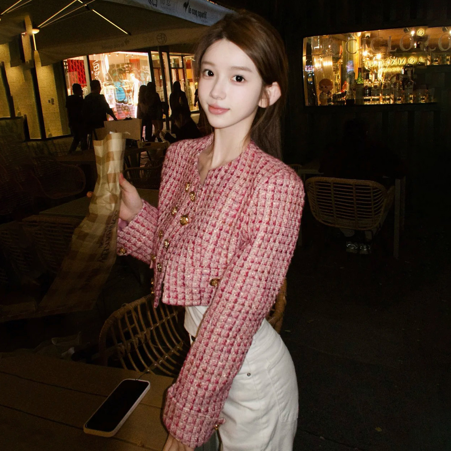 2026春季新款高级感气质双排扣千金短款上衣轻奢粉色小香风外套女,女装/女士精品,短外套,淘宝优惠券,粉丝福利购,淘宝优惠卷