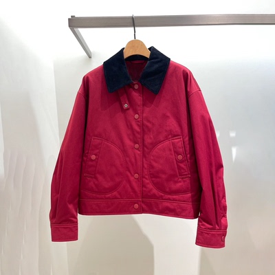 韩系红色轻薄保暖时尚风百搭外套