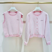 百搭背心套装 深圳南油高端女装 女 甜美风格 纹针织开衫 2026春季 新款