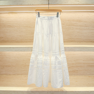 深圳南油高端女装 25冬季 小清新松紧腰镂空拼接蛋糕裙半身裙 现货