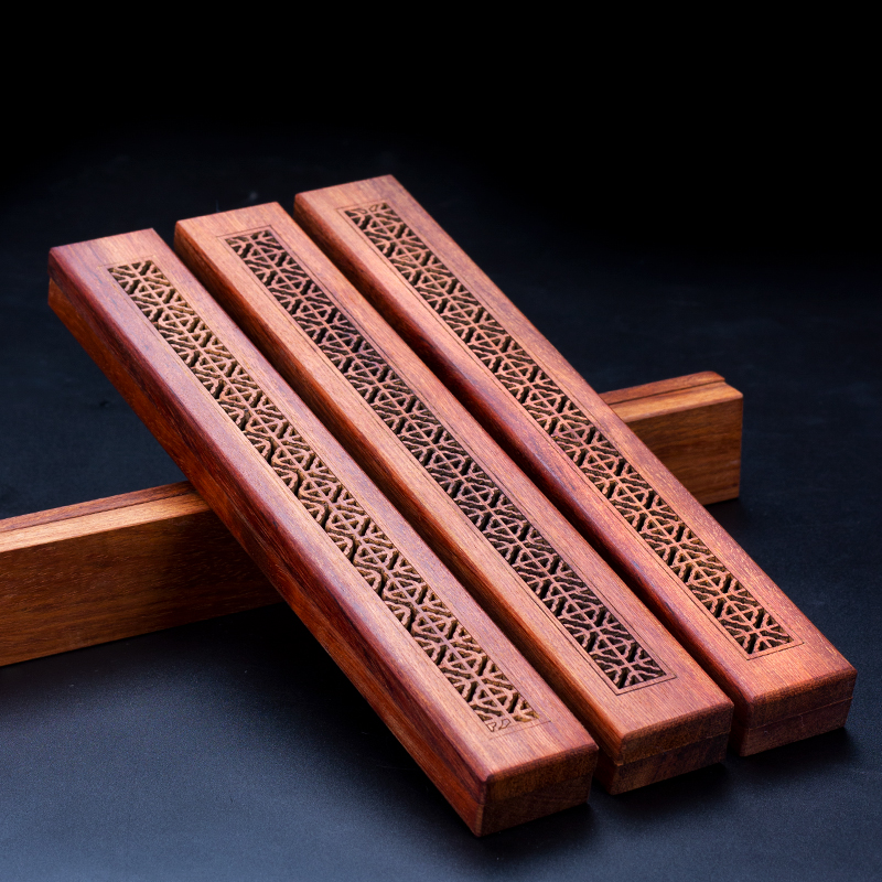 花梨木香盒红木檀香家用线香盒室内木质禅意存香便携焚卧香炉香熏