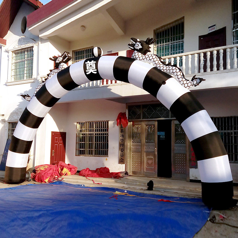 白事充气拱门白事气模牌坊白喜事灵棚丧事灵堂殡葬用品白事彩虹门