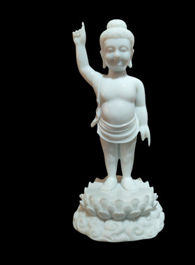 汉白玉太子佛浴佛节寺院家用摆件