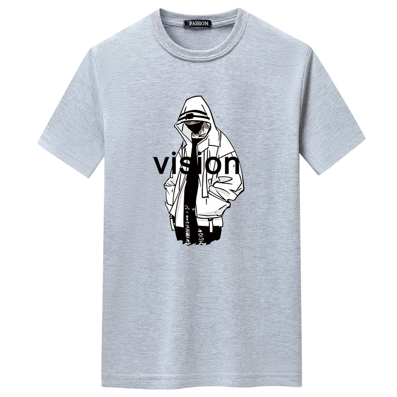 夏季男士短袖t恤潮CVC60%棉宽松衣服新款男DT3647-潮酷-P15,男装T恤,星座1410（原1902A）
