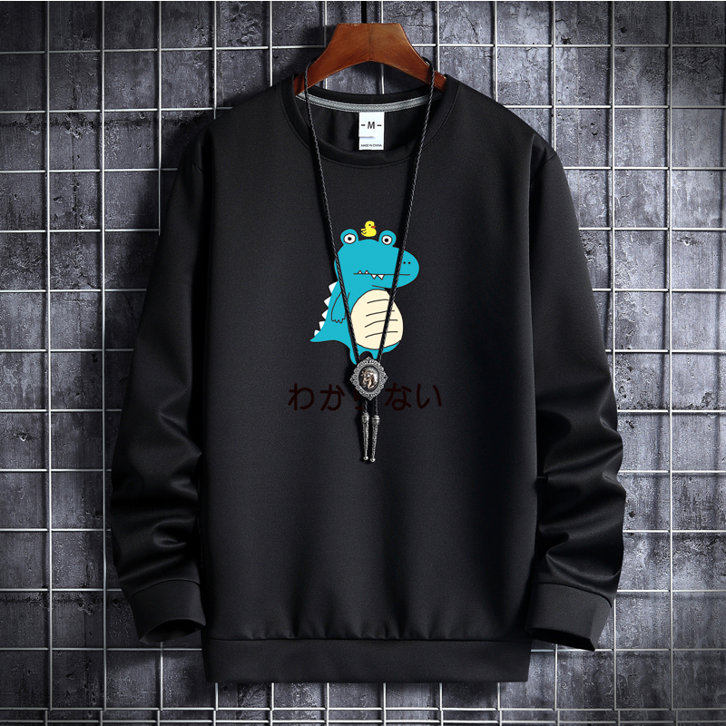 Men's round neck Korean hip hop sports coat ins Hong Kong style top fashion dinosaur eggs