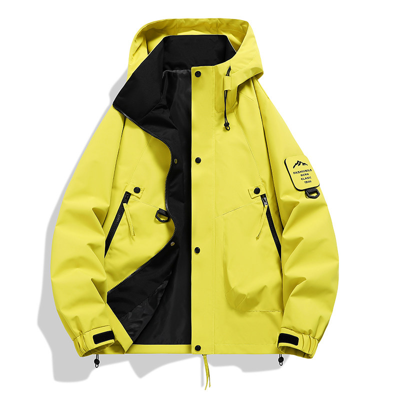户外连帽山系情侣款冲锋衣春秋季防风防水夹克女登山服JK8053P45,男装夹克,星座1410（原1902A）