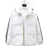 2208新冬季男士休闲青年外套羽绒服潮牌加厚保暖三条杠YR9805P90，男装羽绒服，星座1410（原1902A）