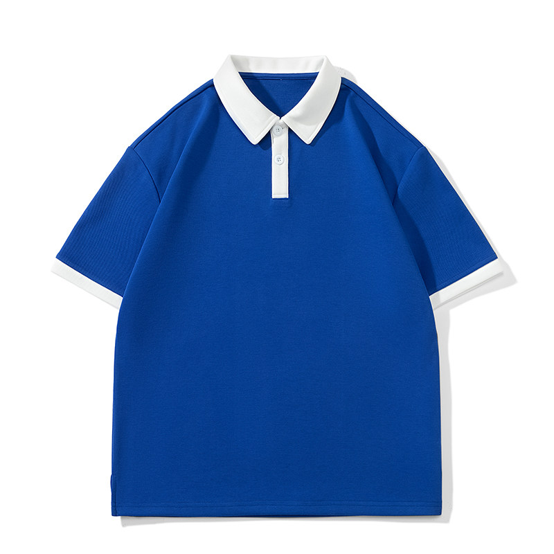 男夏季宽松服潮牌港风双珠地短袖T恤翻领POLO衫PL2369P38,男装Polo衫,星座1410（原1902A）