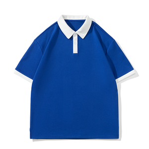 男夏季宽松服潮牌港风双珠地短袖T恤翻领POLO衫 PL2369P38图片