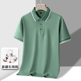 新款短袖POLO衫男纯棉百搭休闲翻领POLO衫套头冰瓷棉T恤PL312P30，男装Polo衫，星座1410（原1902A）