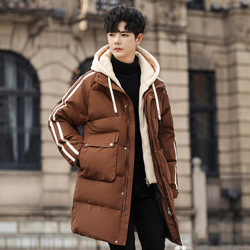 羽绒服情侣中长款冬季90%绒加厚连帽情侣款潮牌外套YR2313-1P250,男装羽绒服,星座1410（原1902A）