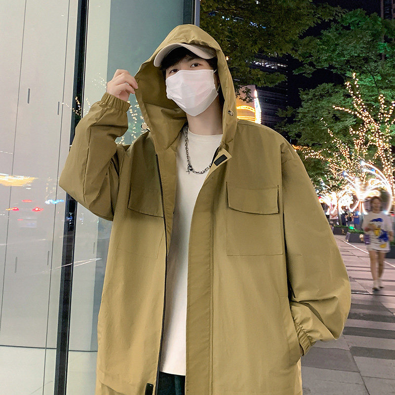 日系宽松连帽外套百搭薄款冲锋衣男女潮牌户外登山夹克JK7901P65,男装夹克,星座1410（原1902A）