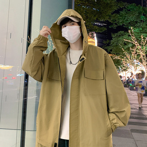 日系宽松连帽外套百搭薄款冲锋衣男女潮牌户外登山夹克 JK7901P65图片