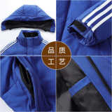 2024新款三条杠羽绒服男士冬季外套长款宽松羽绒服YR9873P140，男装羽绒服，星座1410（原1902A）