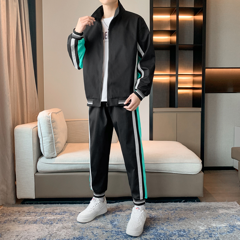 休闲工装运动服套装男女款春秋季潮牌ins学生男装两件套TZ532P100，男装休闲套装，星座1902A（原星座1216）