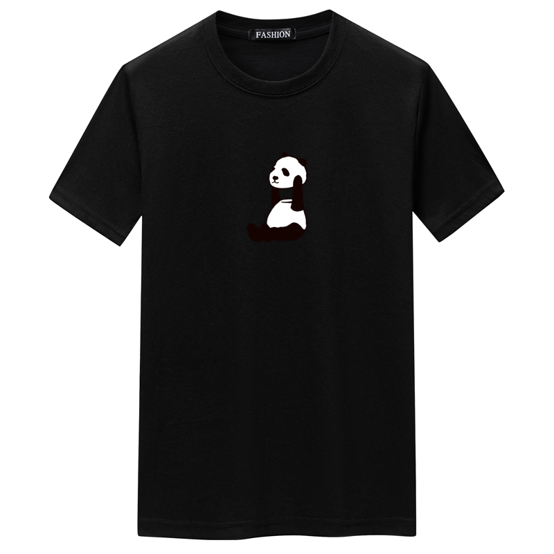 夏季男短袖t恤潮流宽松CVC60%棉衣服新款男装DT3729-举头熊猫-P15,男装棉衣,星座1410（原1902A）