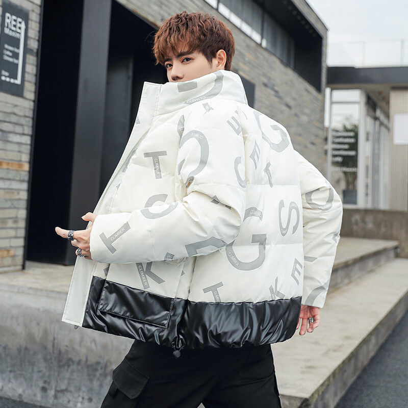 2026冬装白鸭绒羽绒服男短款工装帅气宽松港风外套男 YR1393P60图片