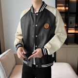 PU皮衣宽松休闲潮酷男女欧美嘻哈棒球服情侣款外套皮夹克JK283P50，男装夹克，星座1410（原1902A）