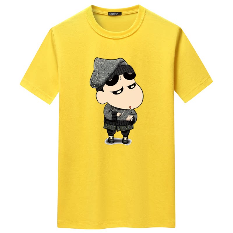 夏季男短袖t恤青春宽松CVC60%棉衣服新款男装DT3282-帽子小新-P15,男装T恤,星座1410（原1902A）