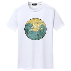 夏季男短袖t恤潮流宽松CVC60%棉衣服新款男装DT3768-大波浪-P15图片