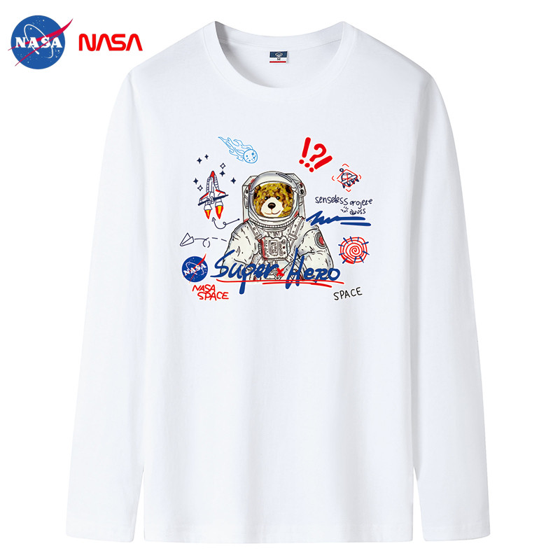 2022NASA新款韩版春秋男士纯棉圆领长袖T恤大码码号标CT6NS01-P18,男装T恤,星座1410（原1902A）