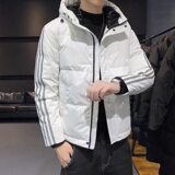 2021三条杠时尚宽松连帽情侣白鸭绒男女同款羽绒服YT9851P120，男装羽绒服，星座1410（原1902A）