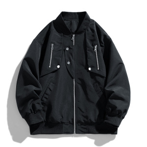 跨境外贸男装皮夹克新拼接男士夹克pu外套机车服皮衣男 JK9383P70图片