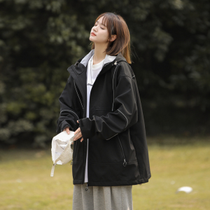 户外冲锋衣春秋新潮男女工装防风雪尼尔防水夹克情侣外套JK222P90图片