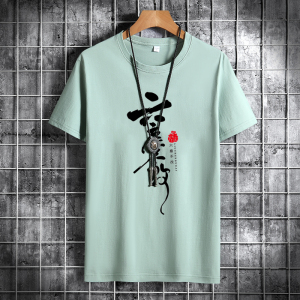 夏季男士短袖t恤潮流潮牌宽松纯棉衣服2021新DT4641-六尘不改-P15图片