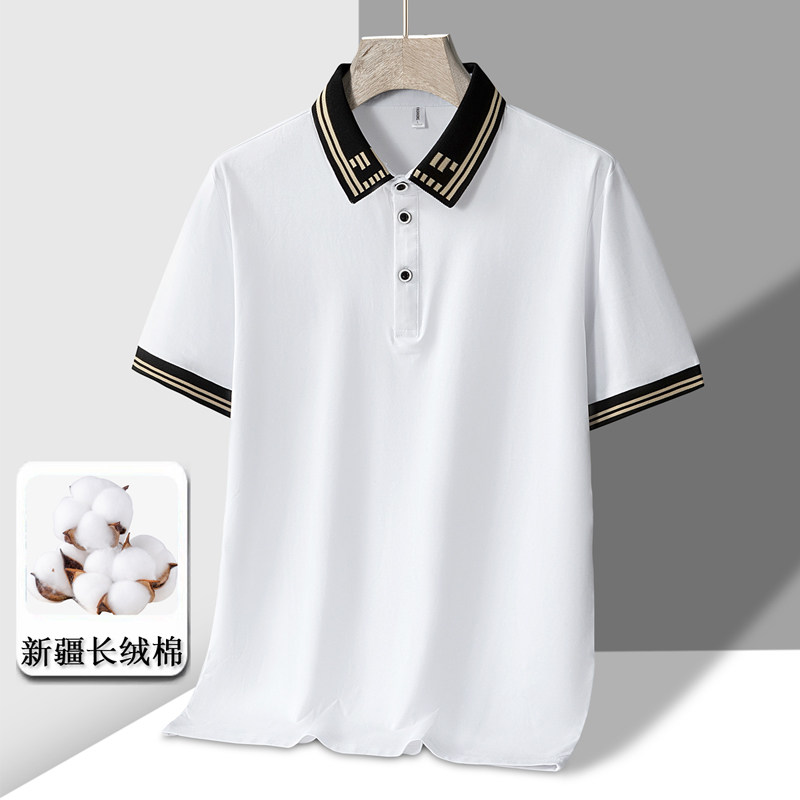 夏季新款纯棉短袖POLO衫男 冰瓷棉高品质翻领短袖T恤 PL210P30图片