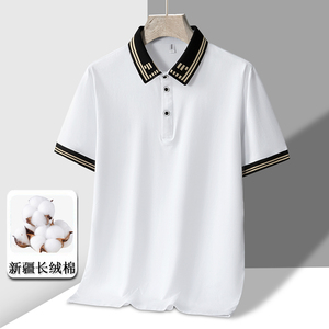 夏季新款纯棉短袖POLO衫男 冰瓷棉高品质翻领短袖T恤 PL210P30图片