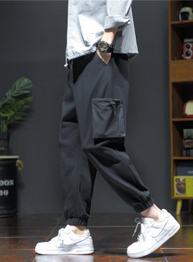 加肥加大码工装裤男潮流百搭宽松胖子运动休闲裤男生裤子 K691P45